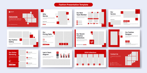 Fashion PowerPoint presentation slides template design. Use for modern keynote presentation background, brochure design, website slider, landing page, annual report, company profile