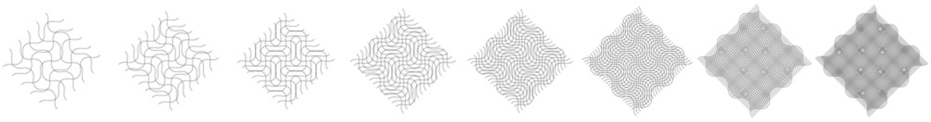 Poster - Geometric weave element with intersecting lines, stripes. Abstract lattice, grate, trellis and plexus illustration
