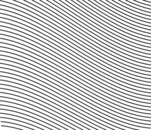 Wavy, Waving Curvy Parallel Lines. Undulate, Squiggle Stripes Background, Pattern And Texture