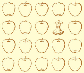 Wall Mural - Big tasty apples. Vector drawing