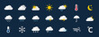 Weather icon set. Weather icons for web. Forecast weather flat symbols. Pictogram vector icons.