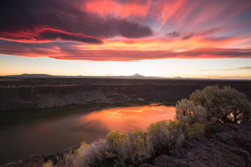 sunset over the river