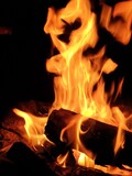 Fototapeta Miasto - fire in fireplace