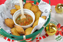 Colombian Appetizer Traditional Empanadas And Aji