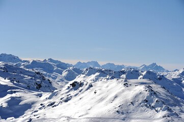 Wall Mural - Snowcapped mountain in French alps