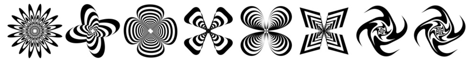 Poster - Abstract op-art element(s). Optical, visual art shapes, icons, symbols