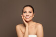 © artmim - Happy woman with healthy clean skin portrait. Facial treatment, skincare, cosmetology, beauty and spa concept.