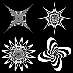 Poster - Abstract op-art element(s). Optical, visual art shapes, icons, symbols