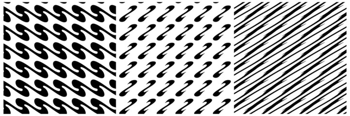 Leinwandbilder - Set of 3 seamless pattern, texture vector