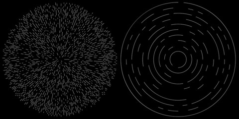 Aufkleber - Radial, radiating circular, concentric lines vector element