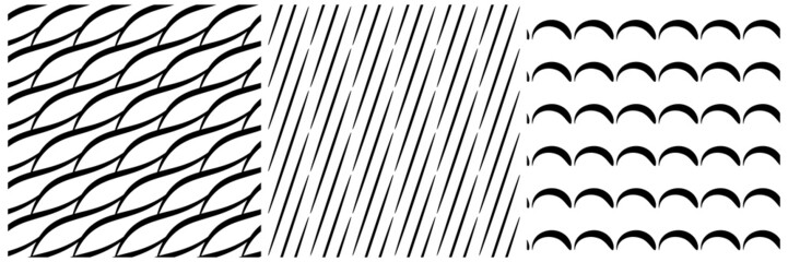 Leinwandbilder - Set of 3 seamless pattern, texture vector
