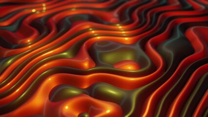 Poster - Loop 3d animation of an abstract background with smooth lines and curves. The architecture of smooth, elegant forms with a blurred background, depth of field.