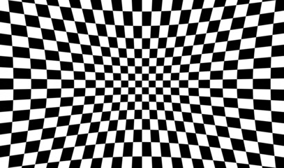 Poster - Abstract race flag, chess board, checker board pattern, texture with distort, deform effect