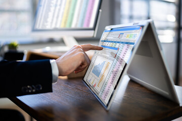 Poster - Analyst Working With Spreadsheet Business Data