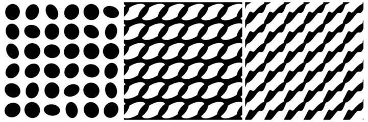Leinwandbilder - Set of 3 seamless pattern, texture vector
