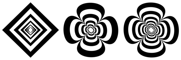 Poster - Abstract op-art element(s). Optical, visual art shapes, icons, symbols