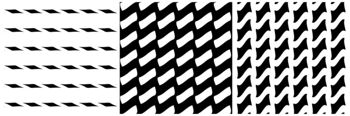 Leinwandbilder - Set of 3 seamless pattern, texture vector