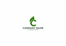 Letter C Logo With Leaves Reflecting Nature