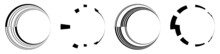 Set Of Abstract Circle Graphic. Geometric Circle, Ring Design Element. Circular, Concentric Angular Shape Icon, Symbol