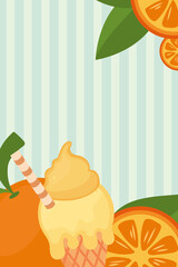 Poster - ice cream with orange