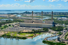 Horizontal Shot Of Coal Fired Power Station In Gladstone, Queensland