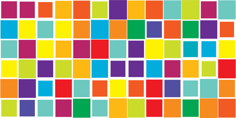 Aufkleber - Random mosaic square tiles seamless, repeatable cubism pattern, texture and backdrop