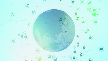 Poster - 地球環境イメージ　SDGs　サステナブル