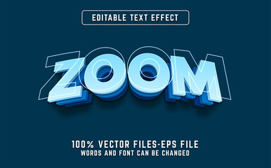 Poster - zoom 3d text effect. editable text effect premium vectors