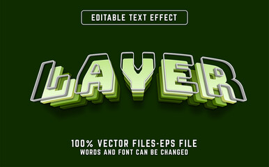 Poster - layers 3d modern text effect. editable text premium vectors