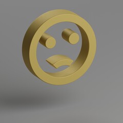 Poster - Emoji Emotions icon. Yellow symbol social icons on gray background. 3d rendering illustration. Background pattern for design.