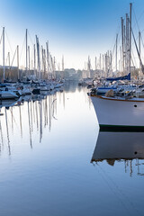 Wall Mural - Vannes in Brittany, boats in the harbor in winter 
