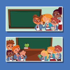 Sticker - school students, banner