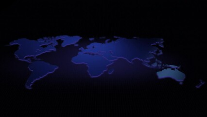 Poster - Futuristic global map continents, cartography in abstract particles illustration. World map element of this clip furnished by NASA : https://visibleearth.nasa.gov/collection/1484/blue-marble