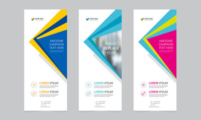 Wall Mural - Roll up banner vector template