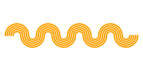Paste background, element. Spaghetti wavy yellow and white pattern