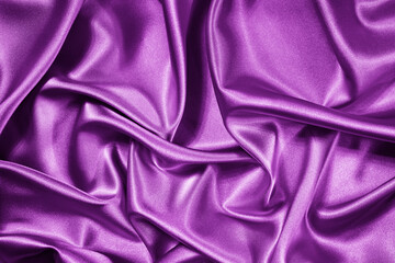 Wall Mural - Purple pink silk satin. Folds on shiny fabric surface. Beautiful background with space for design. 