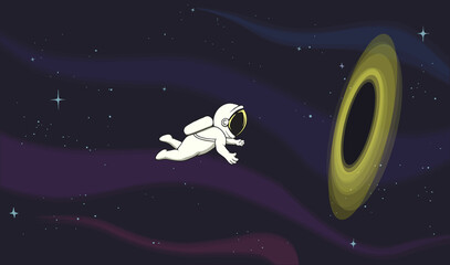Wall Mural - astronaut is being sucked into a black hole