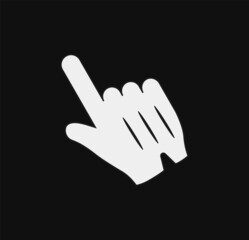 Poster - Hand cursor in glove. Digital pointer for selecting online actions and turning on computer vector programs.