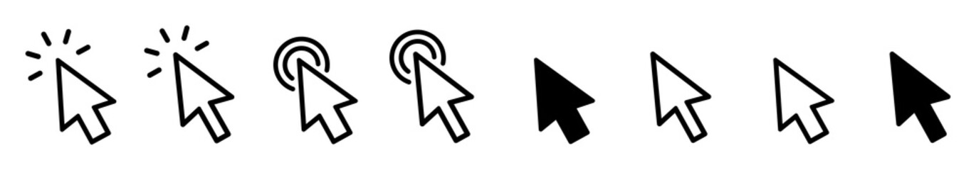 Poster - vector cursors icons click set