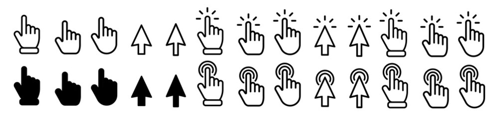 Poster - Vector cursors icons click set