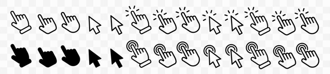 Poster - vector cursors icons click set
