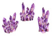 Amethyst stone. Clip art isolated on white