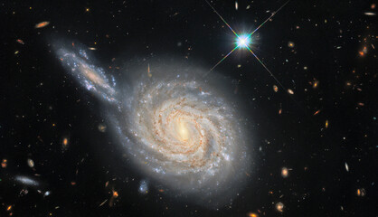 Wall Mural - esa/hubble: galactic conjunction. this image from the nasa/esa hubble space telescope captures the s