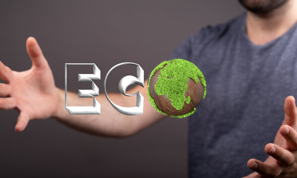 ECOLOGY word made with green grass, white background