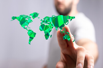 grass earth globe, 3d rendering