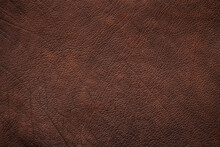 Brown Leather Texture Background. Dark Genuine Leather