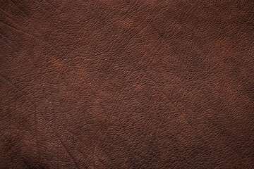 Brown leather texture background. Dark genuine leather