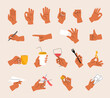 Hand gestures icons