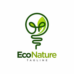 Nature lamp logo design vector template