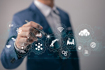 Poster - RPA is a robot process automation system that has artificial intelligence.